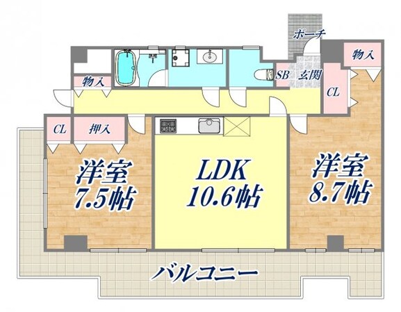 芦屋ニューコーポ1番館の物件間取画像